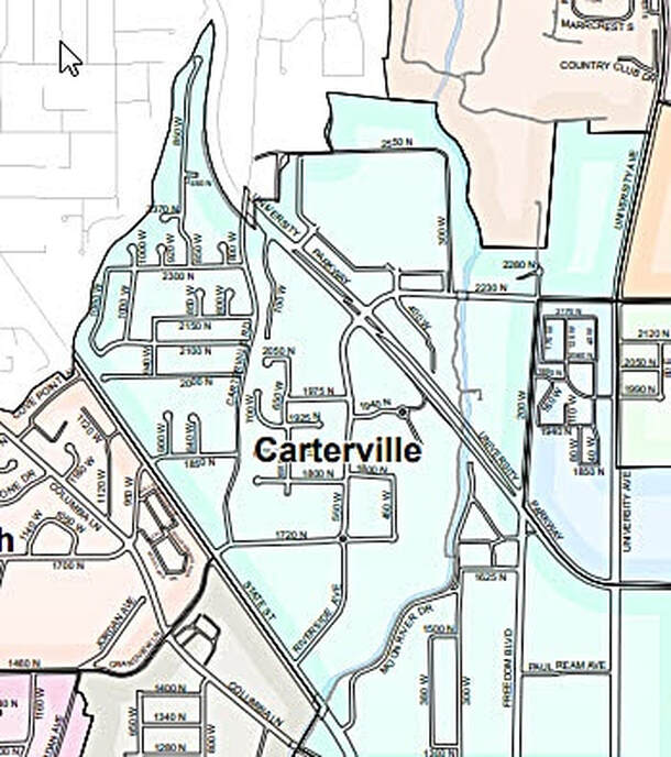 Carterville Neighborhood Map, Provo Utah